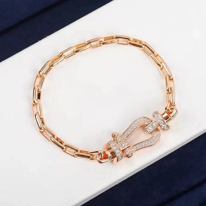 [Sophire Jewelry ]FORCE LARGE HORSESHOE CLASP  METAL BRACELET