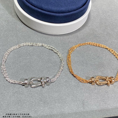 [Sophire Jewelry ]FORCE SMALL HORSESHOE  DIAMOND CHAIN ROPE BRACELET