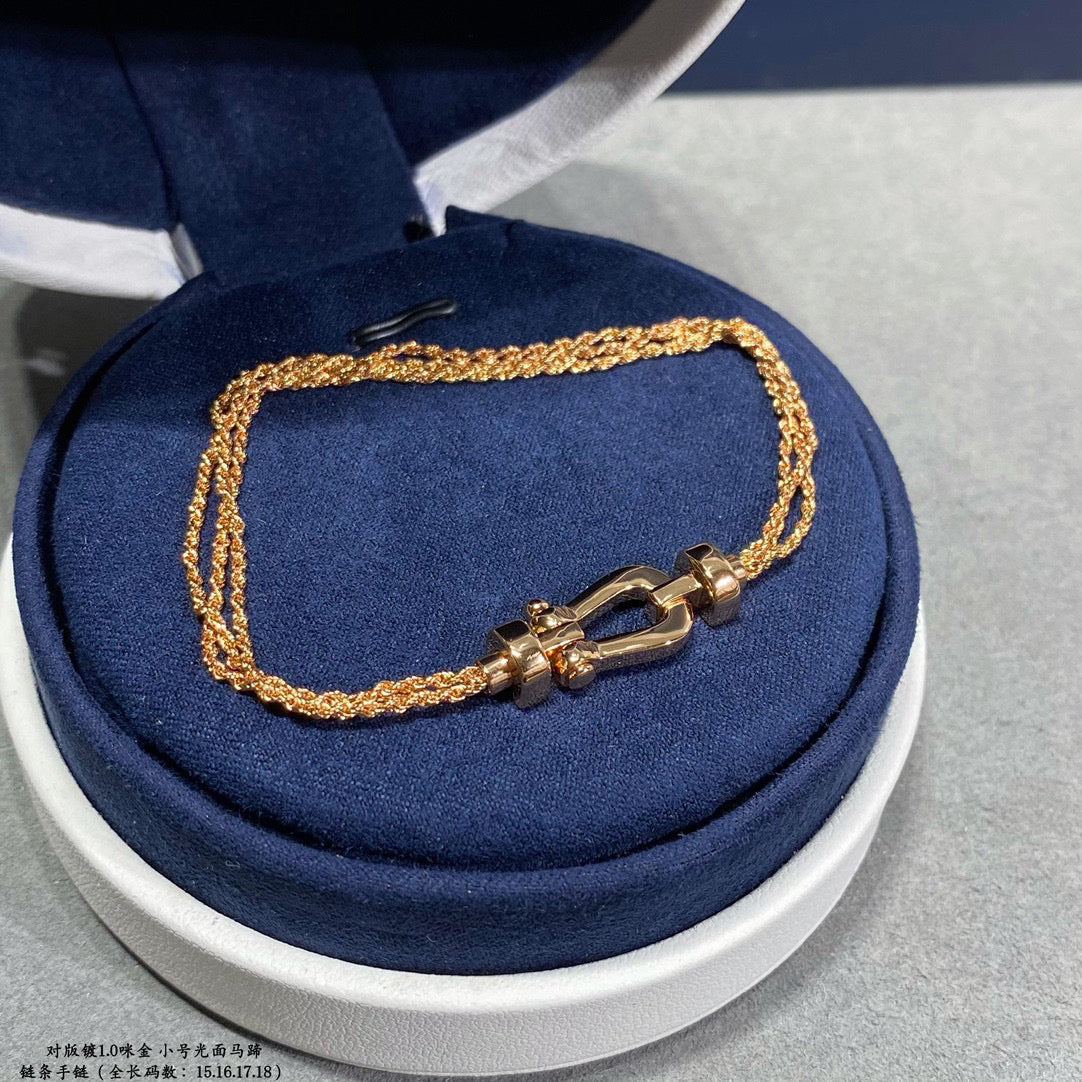 [Sophire Jewelry ]FORCE SMALL HORSESHOE  DIAMOND CHAIN ROPE BRACELET