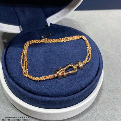 [Sophire Jewelry ]FORCE SMALL HORSESHOE  DIAMOND CHAIN ROPE BRACELET
