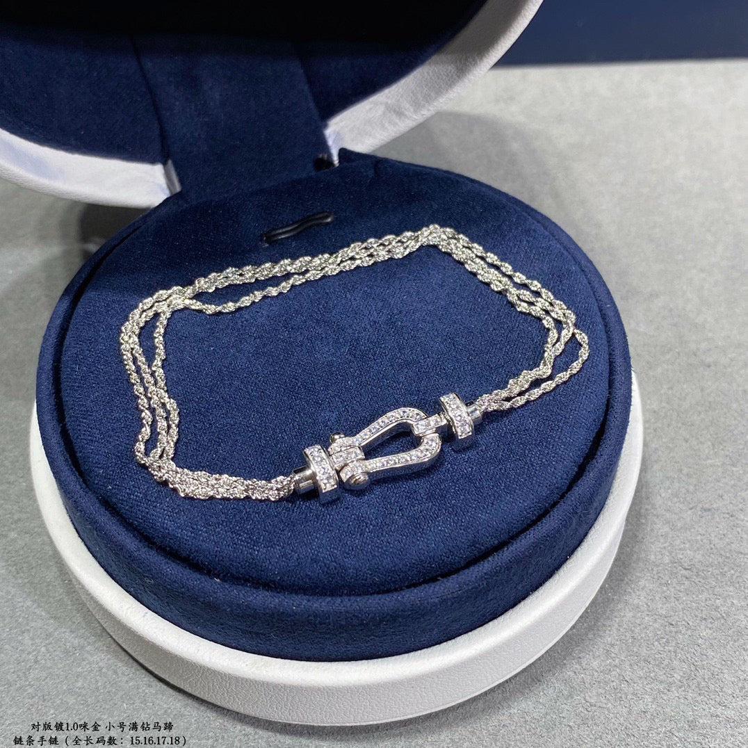 [Sophire Jewelry ]FORCE SMALL HORSESHOE  DIAMOND CHAIN ROPE BRACELET