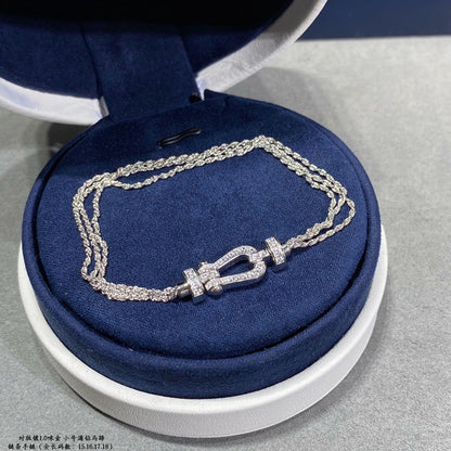 [Sophire Jewelry ]FORCE SMALL HORSESHOE  DIAMOND CHAIN ROPE BRACELET