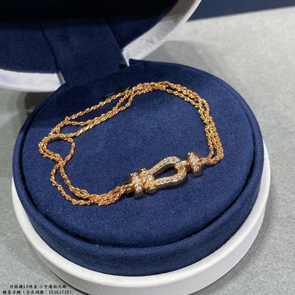 [Sophire Jewelry ]FORCE SMALL HORSESHOE  DIAMOND CHAIN ROPE BRACELET