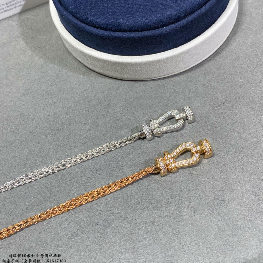 [Sophire Jewelry ]FORCE SMALL HORSESHOE  DIAMOND CHAIN ROPE BRACELET