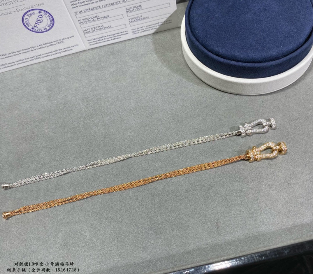 [Sophire Jewelry ]FORCE SMALL HORSESHOE  DIAMOND CHAIN ROPE BRACELET