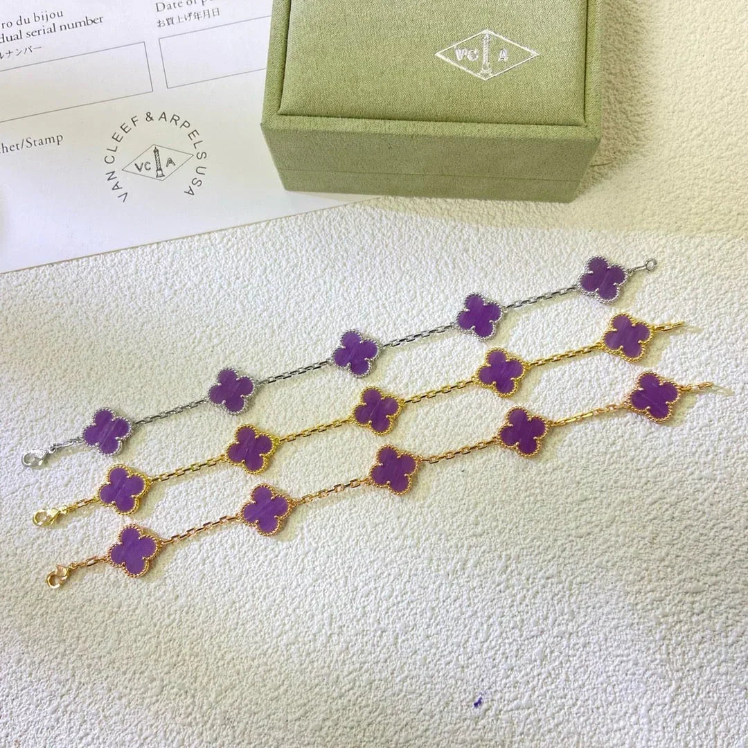 [Sophire Jewelry ] CLOVER 5 MOTIF VIOLET BRACELET COLLECTION