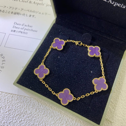 [Sophire Jewelry ]CLOVER  5 MOTIFS  PURPLE VIOLET BRACELET