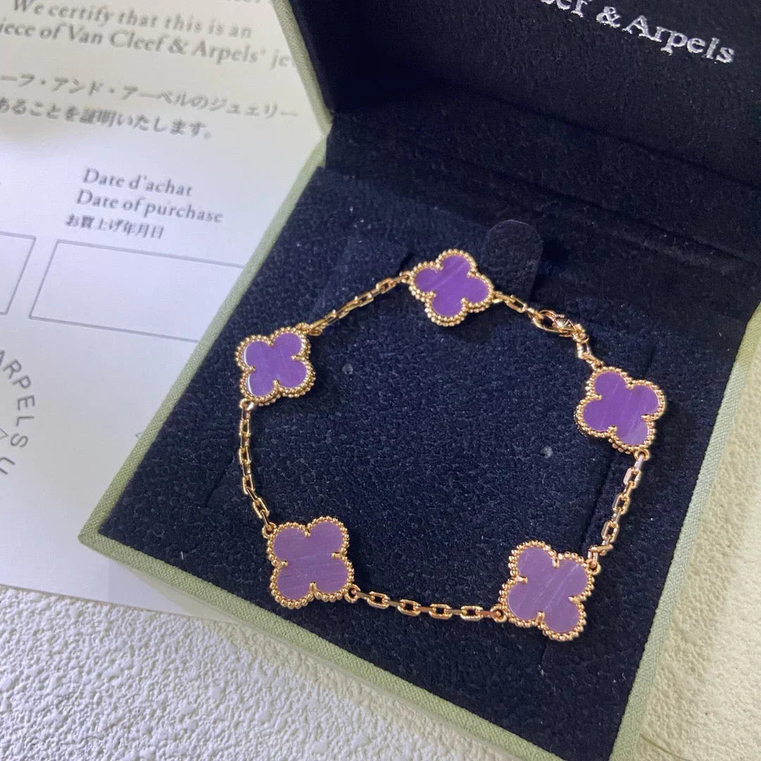 [Sophire Jewelry ] CLOVER 5 MOTIF VIOLET BRACELET COLLECTION