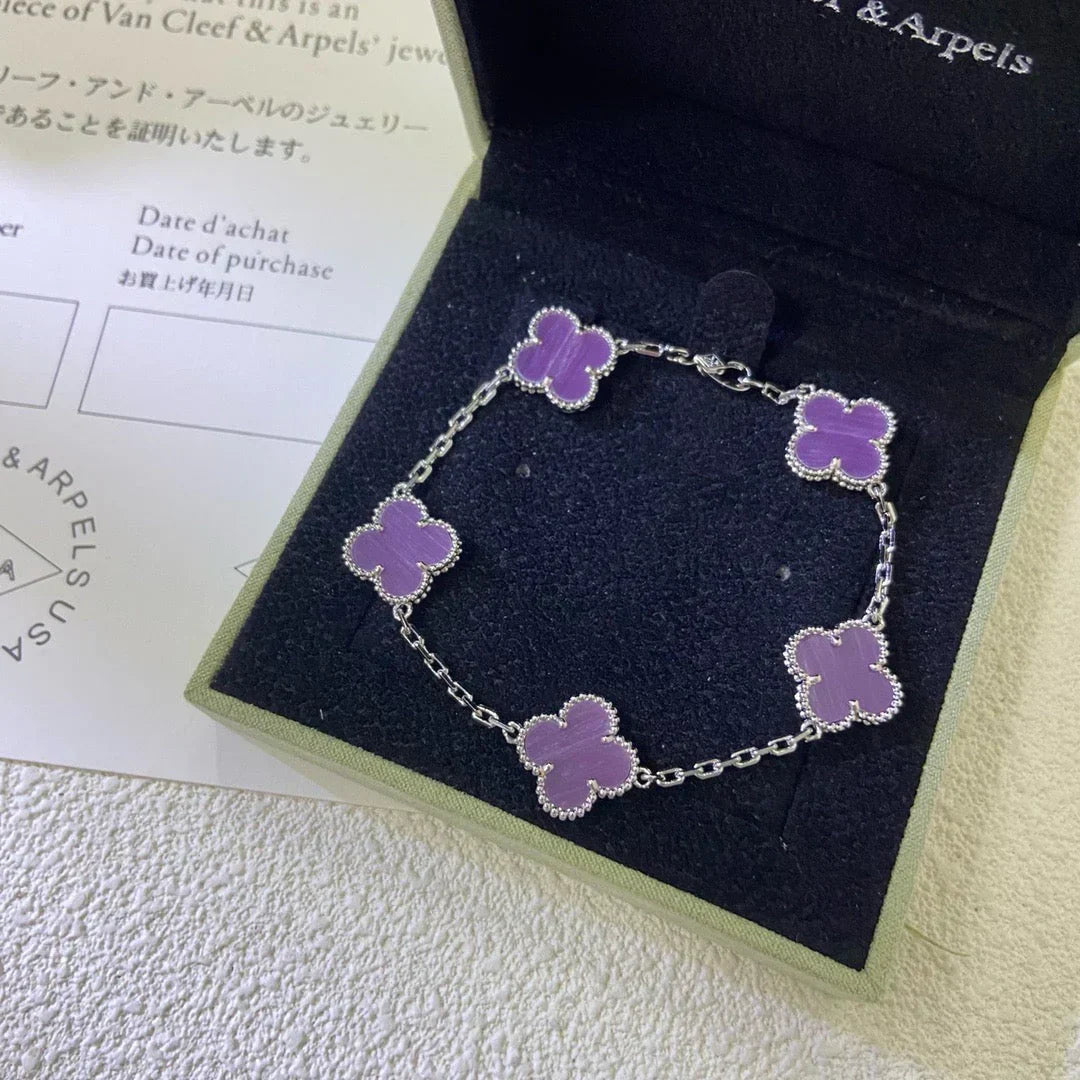 [Sophire Jewelry ] CLOVER 5 MOTIF VIOLET BRACELET COLLECTION