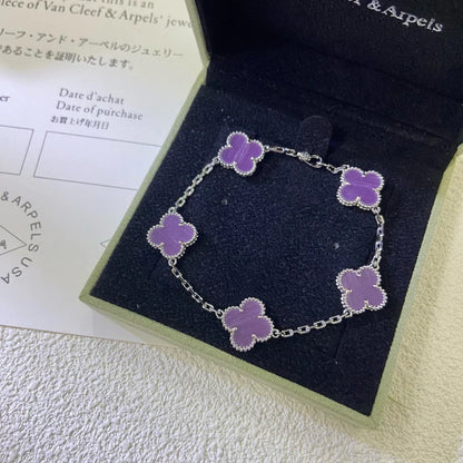 [Sophire Jewelry ] CLOVER 5 MOTIF VIOLET BRACELET COLLECTION