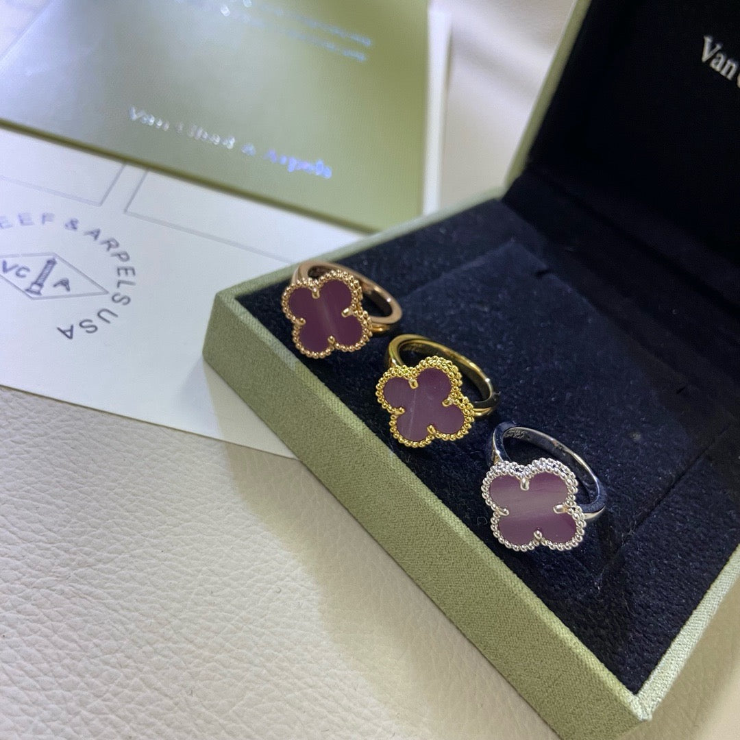 [Sophire Jewelry ]CLOVER  PURPLE VIOLET RING