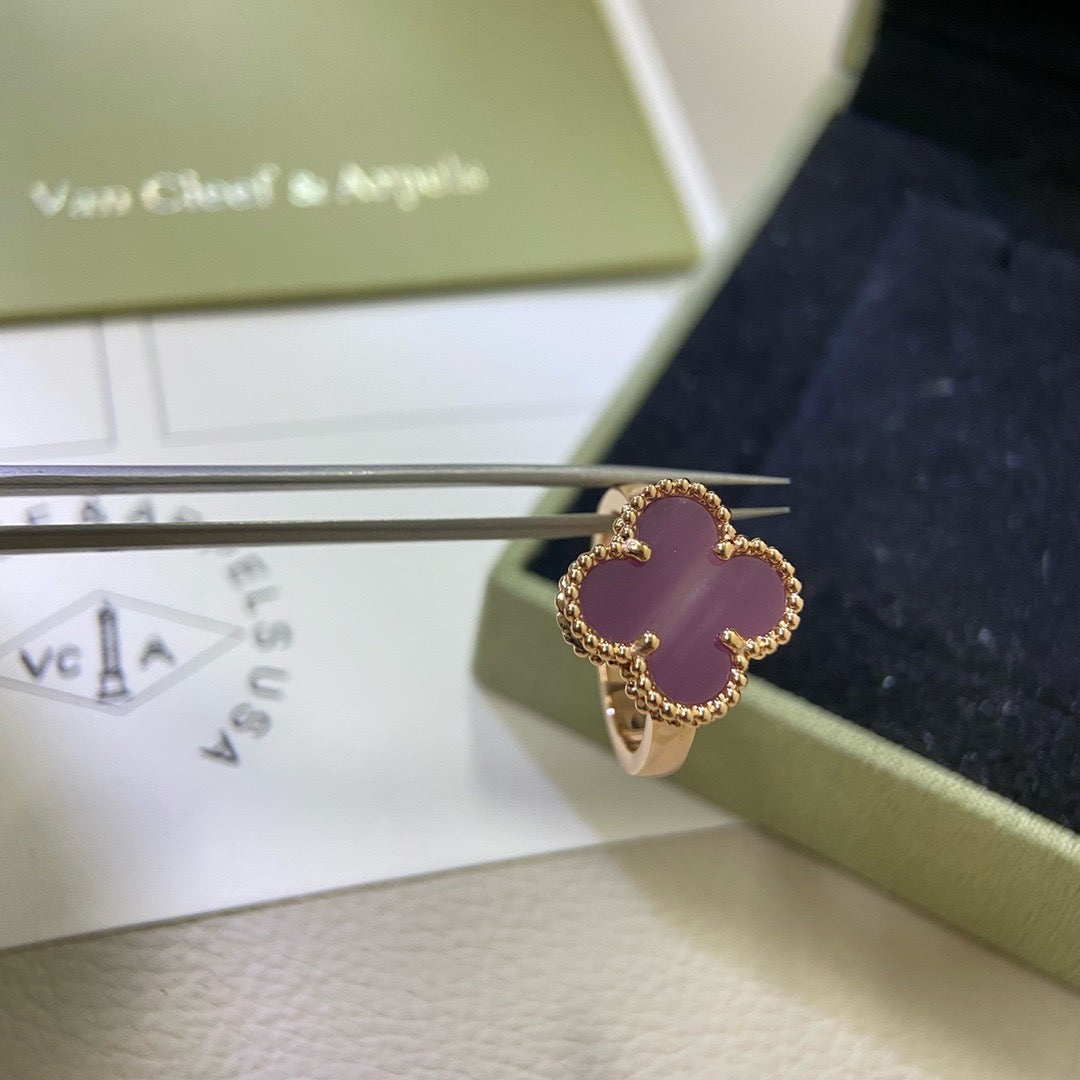 [Sophire Jewelry ]CLOVER  PURPLE VIOLET RING