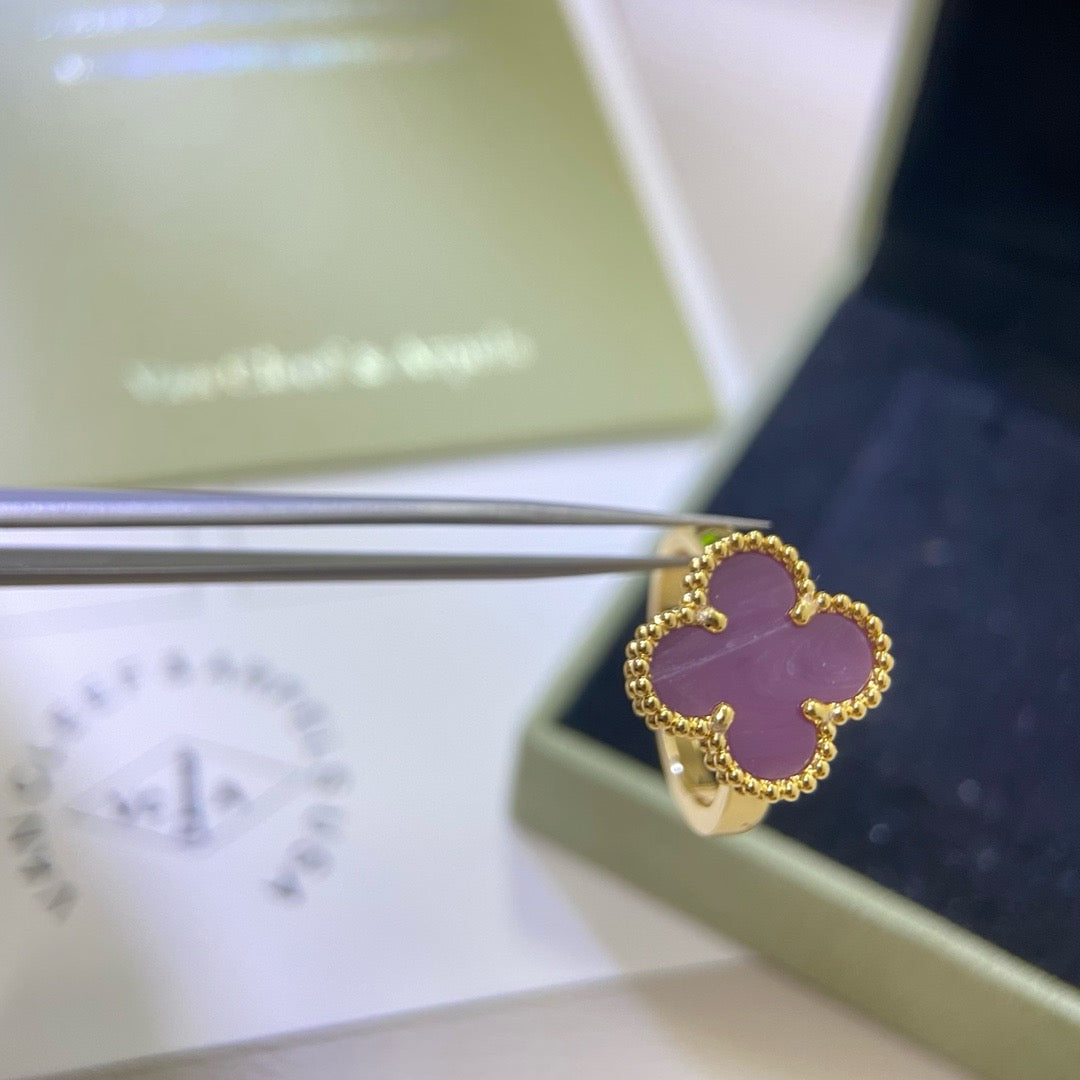 [Sophire Jewelry ]CLOVER  PURPLE VIOLET RING