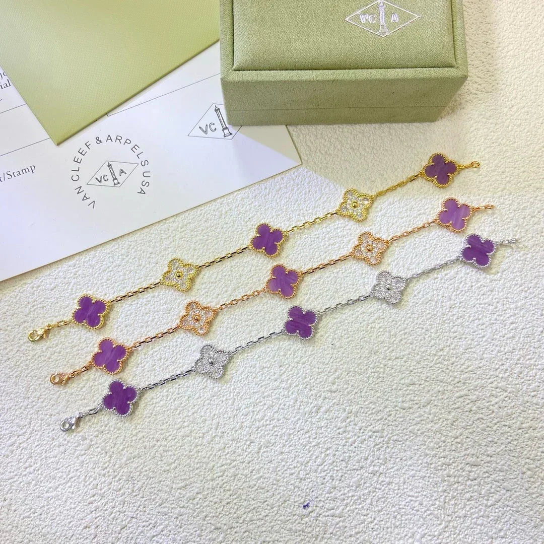 [Sophire Jewelry ] CLOVER 5 MOTIF VIOLET BRACELET COLLECTION