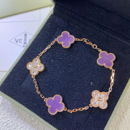 [Sophire Jewelry ] CLOVER 5 MOTIF VIOLET BRACELET COLLECTION