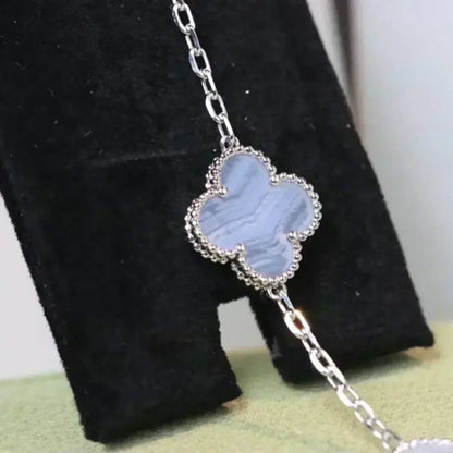 [Sophire Jewelry ] CLOVER 5 MOTIF PURPLE CHALCEDONY BRACELET COLLECTION