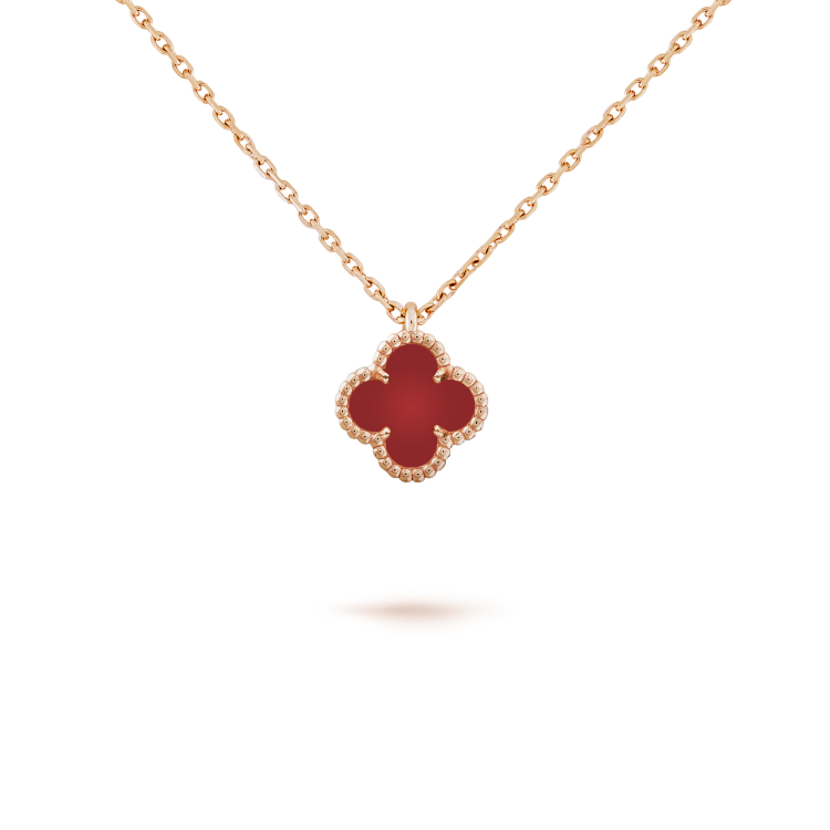 [Sophire Jewelry ]CLOVER MINI 9.5MM WHITE CARNELIANS NECKLACE