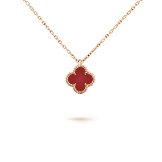 [Sophire Jewelry ]CLOVER MINI 9.5MM WHITE CARNELIANS NECKLACE