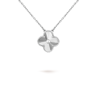 [Sophire Jewelry ]CLOVER 15MM LASER NECKLACE SILVER