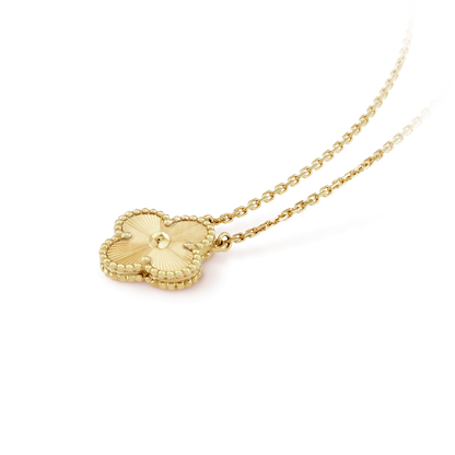 [Sophire Jewelry ]CLOVER 15MM LASER NECKLACE