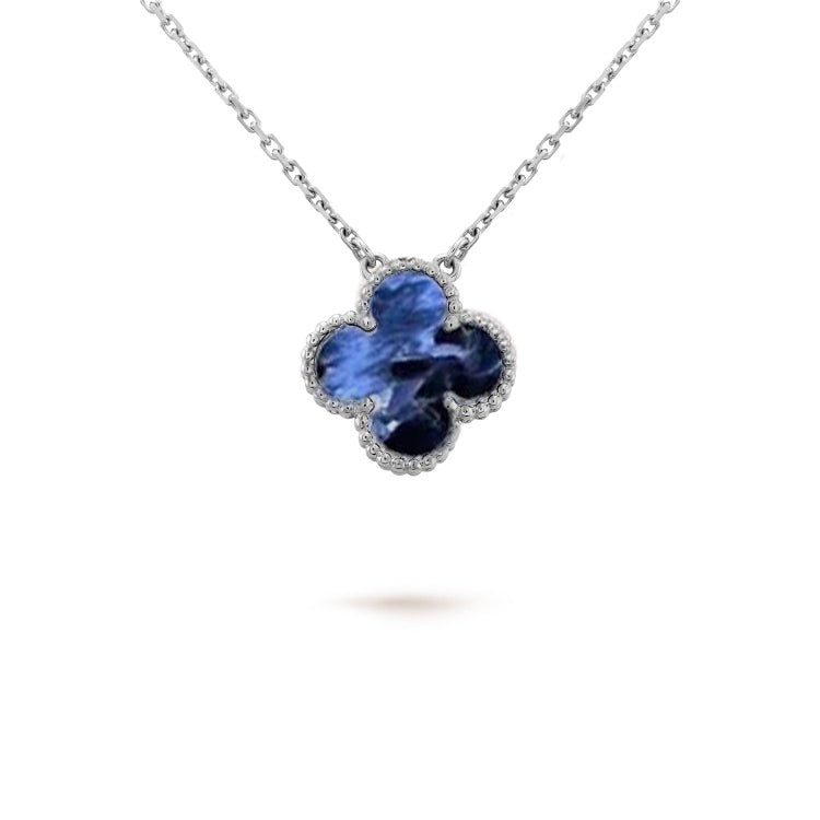 [Sophire Jewelry ]CLOVER 15MM PIETERSITE NECKLACE SILVER