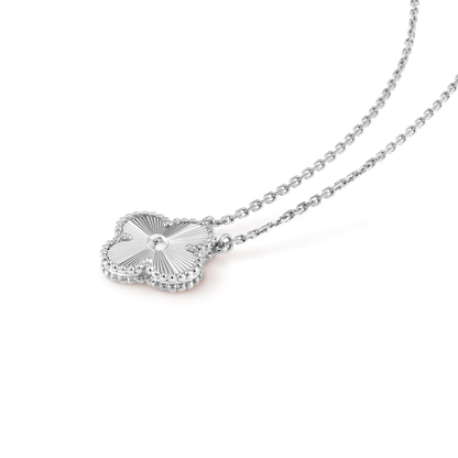 [Sophire Jewelry ]CLOVER 15MM LASER NECKLACE SILVER