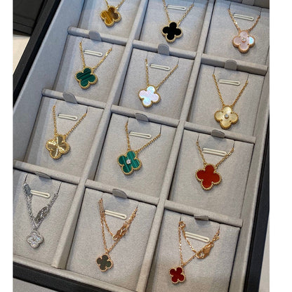[Sophire Jewelry ]CLOVER 15MM LASER NECKLACE SILVER