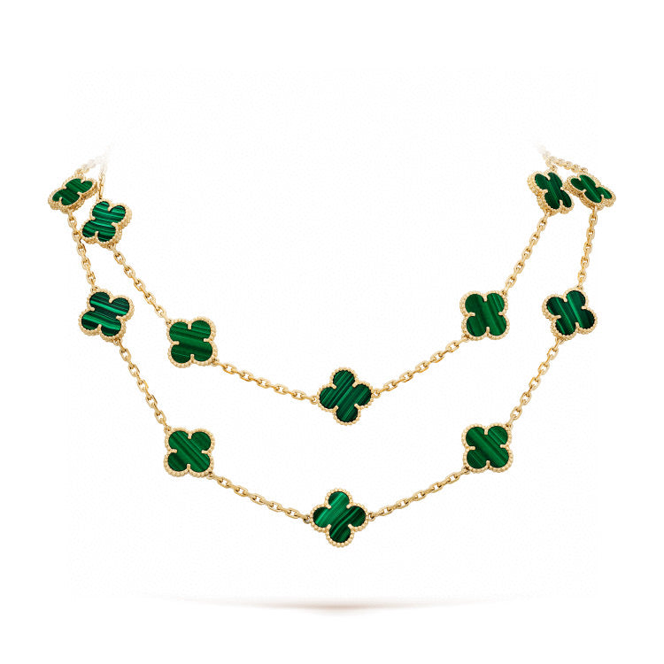 [Sophire Jewelry ]CLOVER 20 MOTIFS MALACHITE GOLD