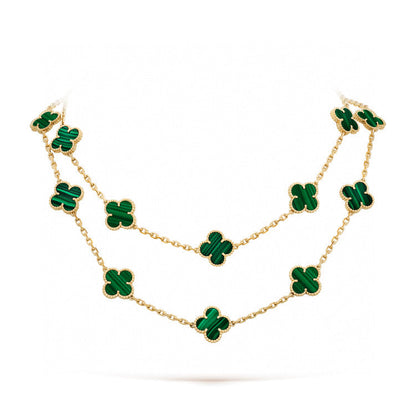 [Sophire Jewelry ]CLOVER 20 MOTIFS MALACHITE GOLD