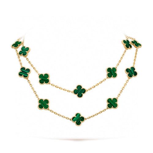 [Sophire Jewelry ]CLOVER 20 MOTIFS MALACHITE GOLD