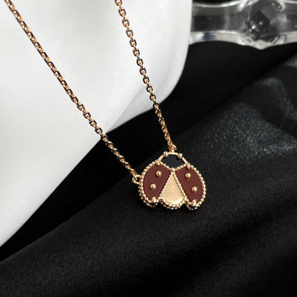 [Sophire Jewelry ]LUCKY  CARNELIANS LADYBUG NECKLACE