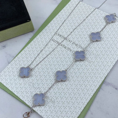 [Sophire Jewelry ] CLOVER 5 MOTIF PURPLE CHALCEDONY BRACELET COLLECTION