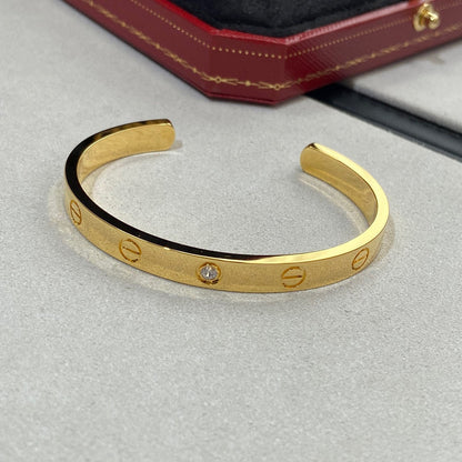 [Sophire Jewelry ]LOVE BRACELET 6.1MM 1 DIAMOND OPEN CUFF