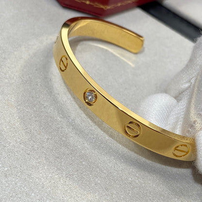 [Sophire Jewelry ]LOVE BRACELET 6.1MM 1 DIAMOND OPEN CUFF
