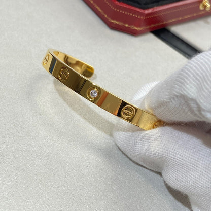 [Sophire Jewelry ]LOVE BRACELET 6.1MM 1 DIAMOND OPEN CUFF
