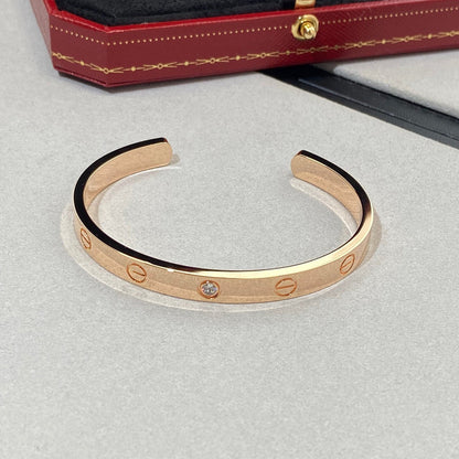 [Sophire Jewelry ]LOVE BRACELET 6.1MM 1 DIAMOND OPEN CUFF