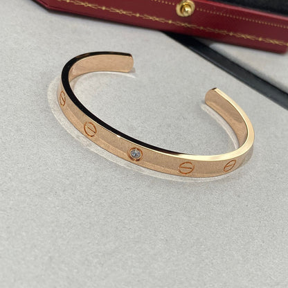 [Sophire Jewelry ]LOVE BRACELET 6.1MM 1 DIAMOND OPEN CUFF