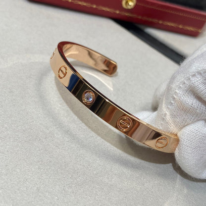 [Sophire Jewelry ]LOVE BRACELET 6.1MM 1 DIAMOND OPEN CUFF