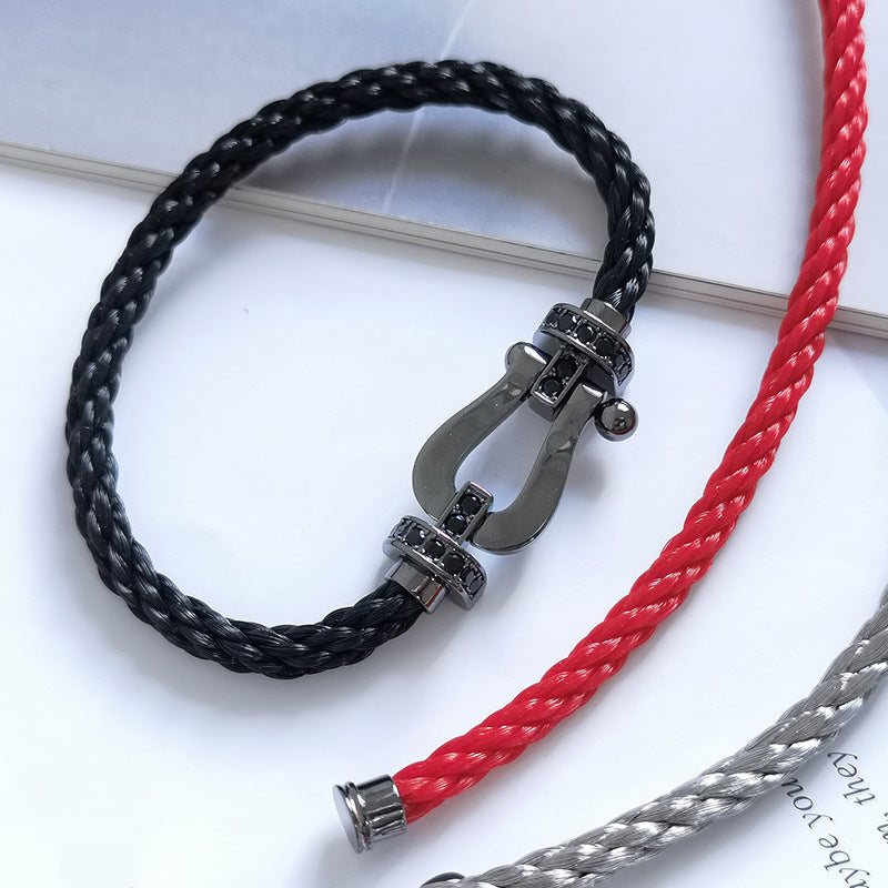 [Sophire Jewelry ]FORCE LARGE SERIES HORSESHOE BLACK SAMURAI BRACELET
