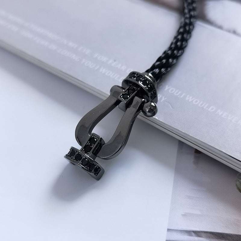 [Sophire Jewelry ]FORCE LARGE SERIES HORSESHOE BLACK SAMURAI BRACELET