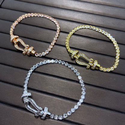 [Sophire Jewelry ]FORCE  LARGE HORSESHOE FULL DIAMOND TENNIS BRACELET