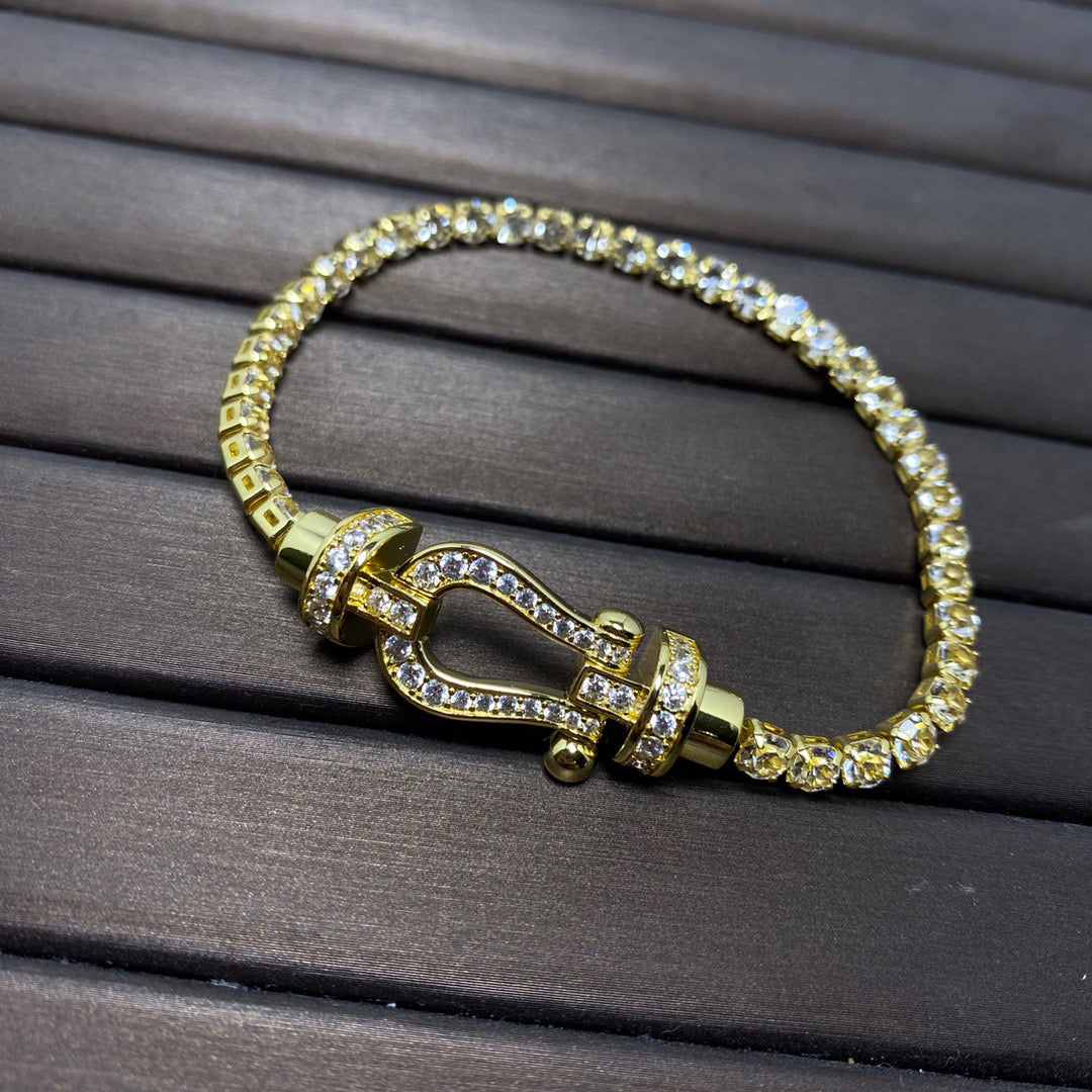 [Sophire Jewelry ]FORCE  LARGE HORSESHOE FULL DIAMOND TENNIS BRACELET