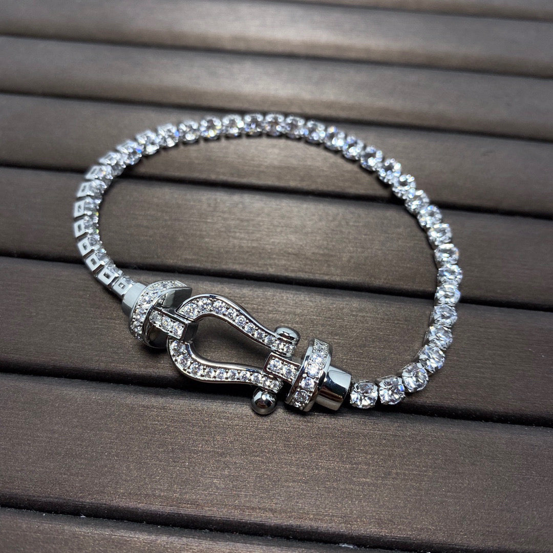 [Sophire Jewelry ]FORCE  LARGE HORSESHOE FULL DIAMOND TENNIS BRACELET