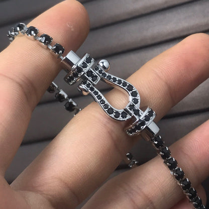 [Sophire Jewelry ]FORCE  LARGE HORSESHOE FULL DIAMOND TENNIS BRACELET