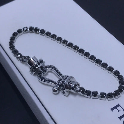 [Sophire Jewelry ]FORCE  LARGE HORSESHOE FULL DIAMOND TENNIS BRACELET