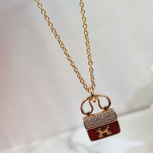 [Sophire]CONSTANCE RED PEDANT ROSE GOLD NECKLACE