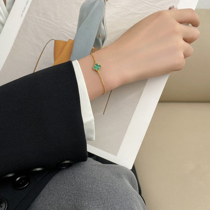 [Sophire Jewelry ]CLOVER BRACELET MALACHITE 1 MOTIF