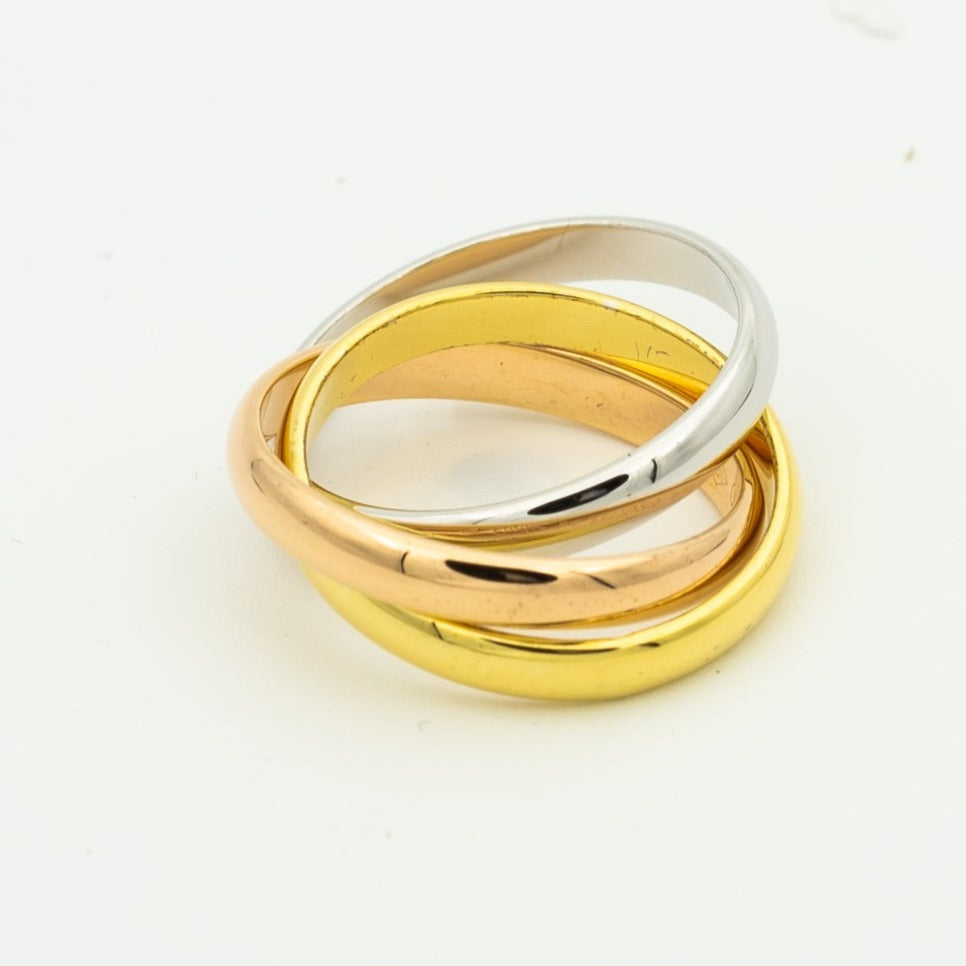 [Sophire Jewelry ]TRINITY RING GOLD PINK GOLD SILVER
