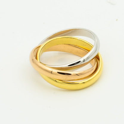 [Sophire Jewelry ]TRINITY RING GOLD PINK GOLD SILVER