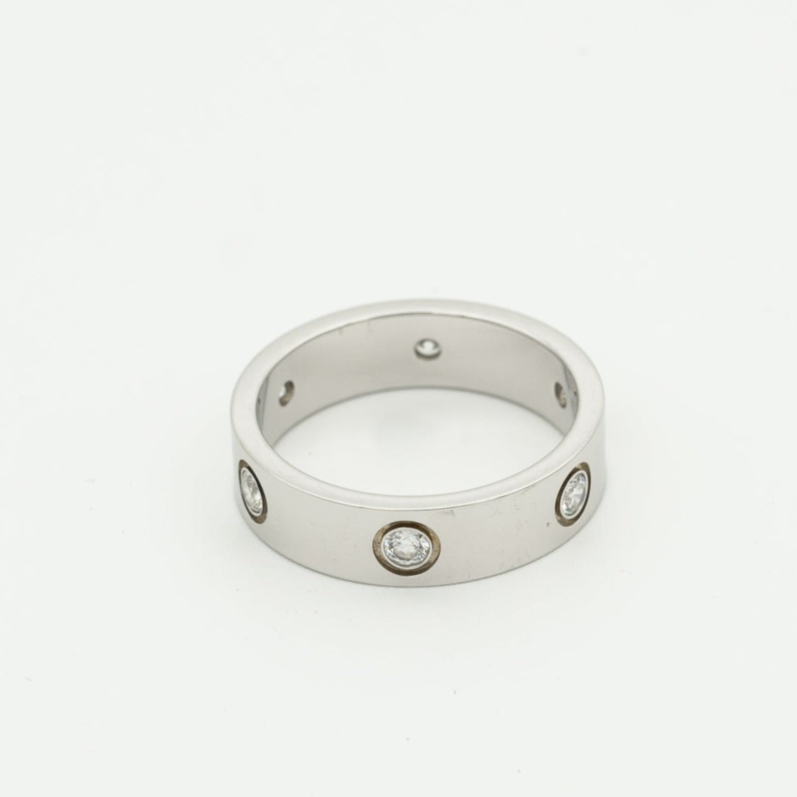 [Sophire Jewelry ]LOVE RING 5.5MM 6 DIAMONDS SILVER